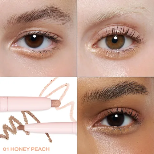 Miniatura 2 de 2aN Color Play Dual Liner 01 Honey Peach Lápiz Aegyo-sal y sombreado 2 en 1 Delineador de perlado y mate de larga duración para maquillaje