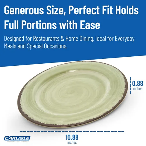Miniatura 5 de Carlisle FoodService Products Mingle - Plato de plástico reutilizable con estilo de cerámica para el hogar y restaurante, melamina, 11 pulgadas, Jade
