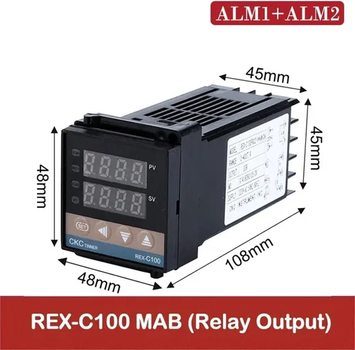 Miniatura 2 de PID Digital Intelligent Industrial Temperature Controller Dual Alarm 220V Relay REX-C100-C400-C700-C900 VAB/MAB SSR Relay Output(REX-C100 MAB)