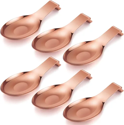 Miniatura 18 de Nuanchu 6 piezas de soporte de cuchara de acero inoxidable, espátula, cucharón para estufa, resistente, soporte de espátula para encimera, apto