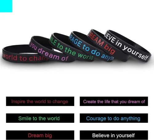 Miniatura 2 de Hicarer 36 pulseras motivacionales para hombres y mujeres, pulseras de silicona inspiradoras, citas motivacionales, pulseras de graduación de goma