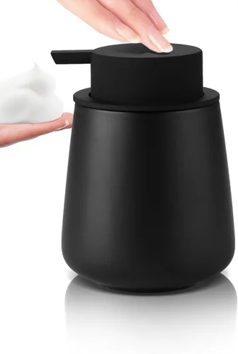 Dispensador de jabón de manos de espuma, dispensador de bomba de mano de loción de baño de 12 onzas, dispensador de jabón espumoso de cerámica con