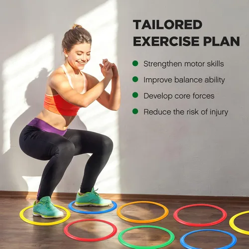 Miniatura 6 de Deekin Agility Rings Speed and Agility Training Rings Exercise Speed Circle Jumping Hoops for Training Toss Equipment Multi colorido