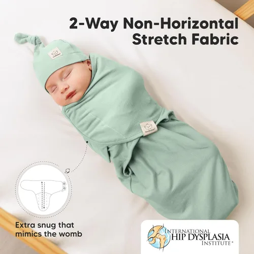 Miniatura 5 de KeaBabies Paquete de 3 mantas envolventes para recién nacidos, niñas, niños con gorros - Sacos de dormir suaves y orgánicos para bebés, juego