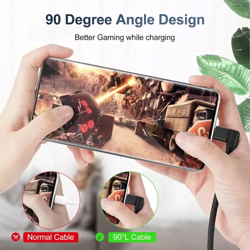 Miniatura 3 de Thsucords Cable de extensión USB C de 100 W, 0.3 pies, 10 Gbps 90 grados en ángulo recto USB C 3.2 macho a hembra, extensor de video 4K, cable