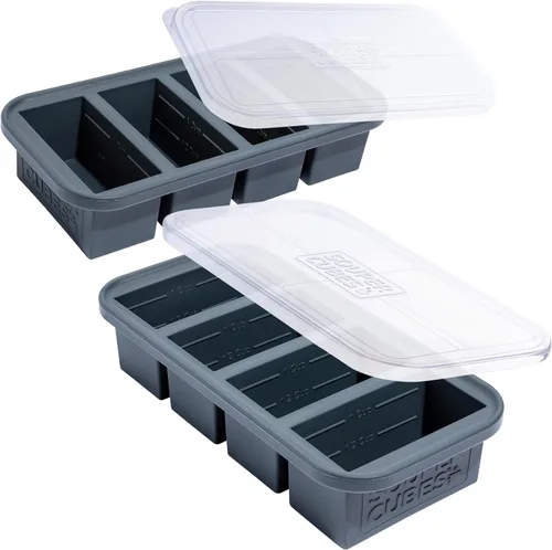 Miniatura 15 de Souper Cubes Bandeja de Silicona para Congelador de 1 Taza con Tapas, Perfecta para Almacenar Caldo, Sobras, Arroz, Salsa y Más, Moldes de Silicona