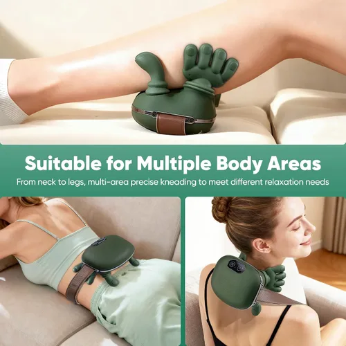 Miniatura 3 de Masajeador de cuello, masajeador eléctrico de cuello y espalda con calor, diseño de mano humana simulada, masaje de hombro y cuello para aliviar