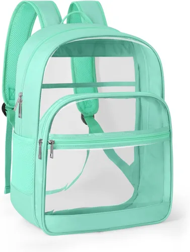 Miniatura 12 de KIMNERPU Mochila Transparente, Mochila de Libros Transparente de Servicio Pesado para la Escuela, Negro, Mediana, Moderno