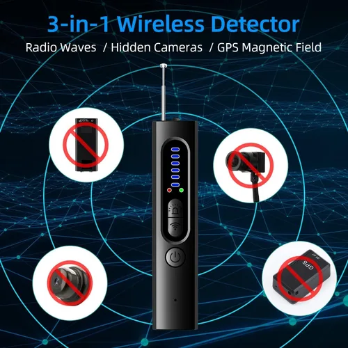 Miniatura 2 de Detector de cámara oculta, Detector antiespía, Detector de insectos interior Barredora electrónica, Detector de rastreador GPS, Detector de señal