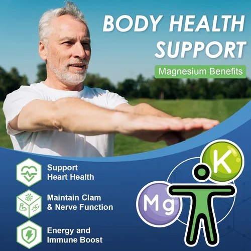 Miniatura 4 de NATURE TARGET Glicinato de Magnesio 500mg, Magnesio Quelado con Zinc y Vitamina D3 para Músculos, Nervios y Huesos, Apoya la Salud del Corazón