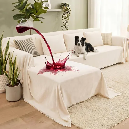 Miniatura 9 de Tegeme Fundas para sofá modular, 2 piezas impermeables en forma de L, tela polar tipo peluche, fundas para sofá para mascotas, perros y gatos