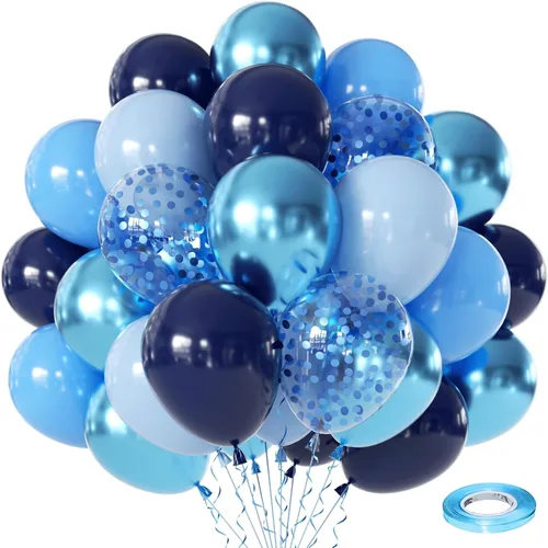 Miniatura 17 de Globos de confeti negro y dorado, paquete de 50 globos de látex metálicos y negros dorados para cumpleaños, graduación, aniversario, decoración