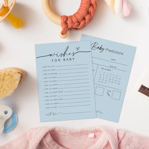 Miniatura 3 de Whaline 50 hojas de predicciones y consejos para baby shower, tarjetas de actividades para juegos de fiesta, nuevo libro de consejos para padres