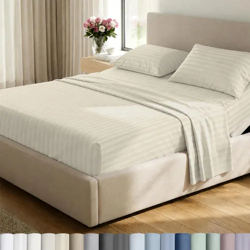 Miniatura 39 de California Design Den Sábanas de cama tamaño individual, sábanas suaves de 100% algodón con bolsillos profundos elásticos, 500 hilos satinados, 13