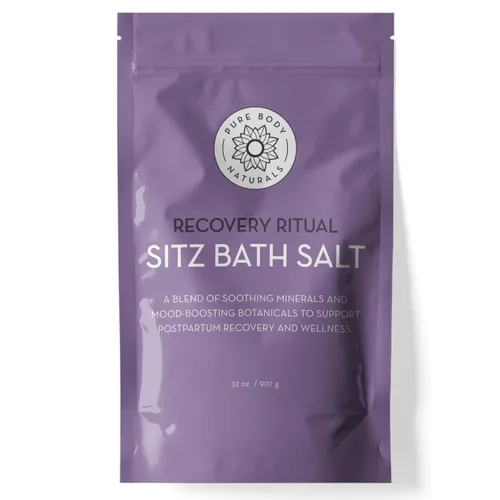 Pure Body Naturals Sal de baño Sitz – Cuidado posparto y comodidad para hemorroides – Remojo natural para cuidado personal y hemorroides, esenciales