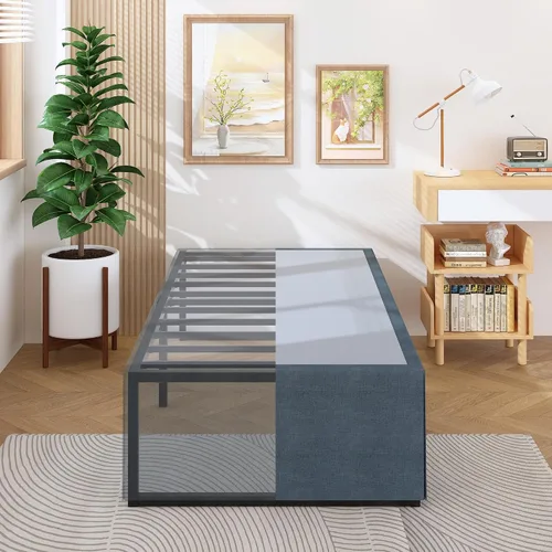 Miniatura 17 de Lutown-Teen - Base de cama de 16 pulgadas California King, sin necesidad de somier, plataforma metálica de alta resistencia para base de colchón