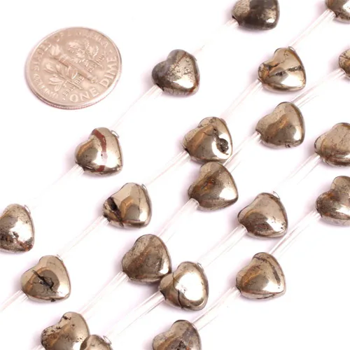 Miniatura 13 de Cuentas de pirita para hacer joyas, piedras preciosas naturales semipreciosas de 0.394 x 0.551 in, 30 unidades con forma de Dianmond facetada de 15