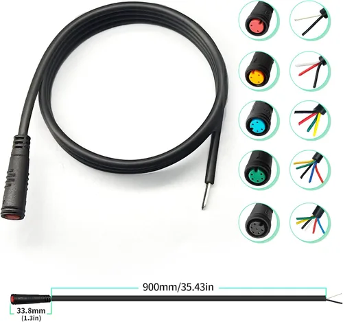 Miniatura 2 de Cable de extensión Ebike Julet macho/hembra 2pin/3pin/4pin/5pin/6pines/DIY cable de enchufe impermeable para exhibición de bicicleta eléctrica