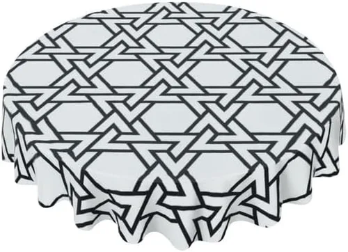 Miniatura 8 de Mantel redondo con diseño de flores, lavable, resistente a las arrugas, para el hogar, cocina, comedor, picnic, campamento, fiesta, vacaciones, 60