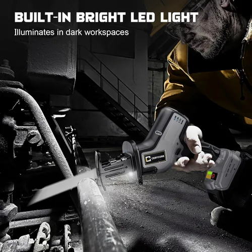 Miniatura 3 de Cerycose Sierra recíproca inalámbrica compatible con batería DeWalt de 20 V máximo, motor sin escobillas, velocidad variable 0-3000 Spm, cambio
