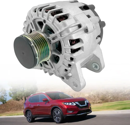 Alternador de 12V 120A 23100-4BA0A compatible con Nissan Rogue L4 2.5L para Nissan XTrail 2.5L L4 2014-2018 6 ranuras CW ventilador interno y