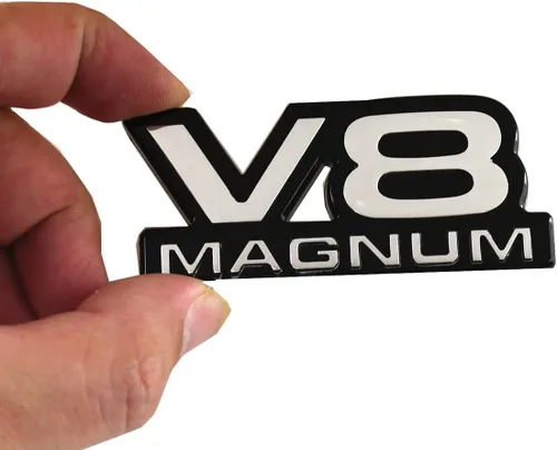 1 emblema V8 Magnum para puerta de guardabarros, placa de identificación 3D, logotipo 1500 Van apto para 94-01 Magnum (cromado)