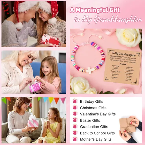 Miniatura 51 de Regalos navideños para niños, niñas adolescentes, mujeres, linda pulsera de cruz para niñas, regalos de Navidad cristianos para mujeres, ideas