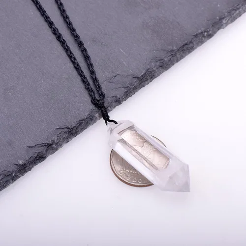 Miniatura 5 de Collar grande de cristal curativo de 2 pulgadas, colgante mineral natural con cordón ajustable