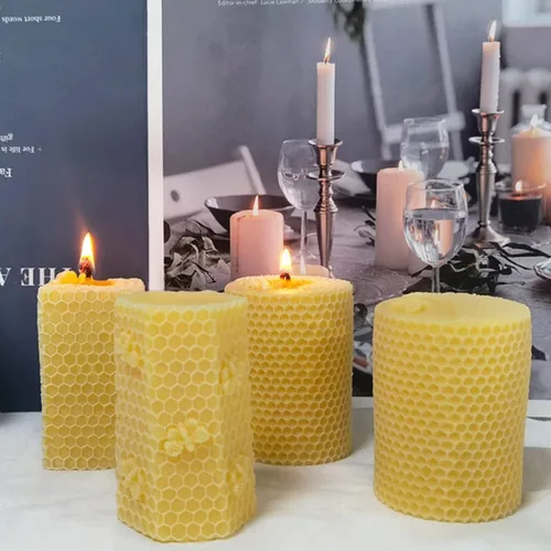 Miniatura 5 de Molde de silicona para vela de abeja en relieve, aroma de nido de abeja, jabón, yeso, herramientas de resina, colmena 3D, perfumada, manualidades