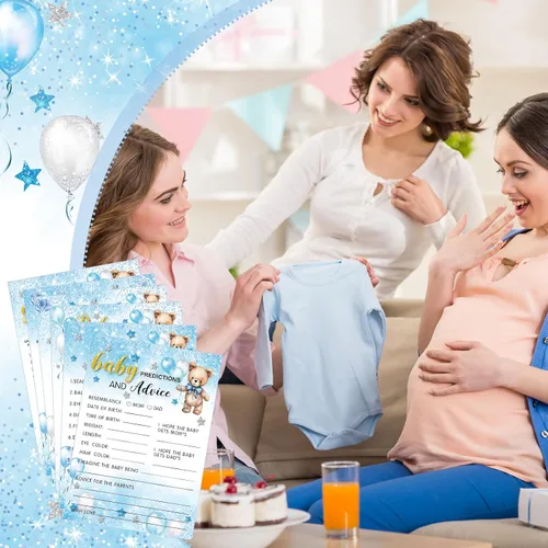 Miniatura 5 de Jetec Juego de 302 piezas para baby shower con temática de oso, 6 juegos que incluyen sopa de letras de baby shower, búsqueda de palabras