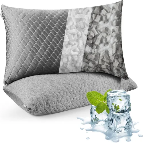 Miniatura 8 de WOLKI Juego de 2 Almohadas Estándar de Enfriamiento de Espuma Viscoelástica, Tamaño Twin/Full, Paquete de 2 Unidades de Espuma Viscoelástica