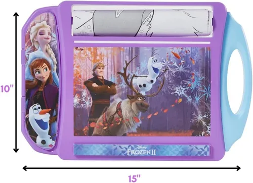 Miniatura 5 de Innovative Designs - Set de escritorio de arte con rodillos Disney Frozen para niñas y niños, actividad de colorear para viajar, con crayones