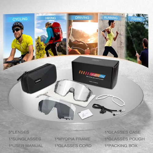 Miniatura 6 de Photochromic Cycling Glasses for Men Women, UV400 Sports Sunglasses for MTB, Riding, Running, Fishing, Baseball B2-plateado-polarizado