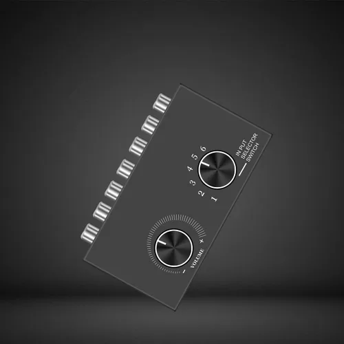 Miniatura 5 de Dingsun Conmutador de audio de 6 vías, interruptor de audio estéreo de canal derecho e izquierdo, Plug & Play, compatible con TV, reproductor