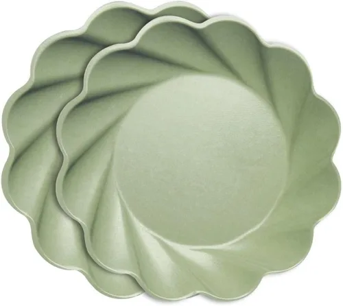 Miniatura 18 de Sophistiplate Platos de cena compostables ecológicos – Hecho de fibra de madera de bambú y caña de azúcar – Platos biodegradables y desechables