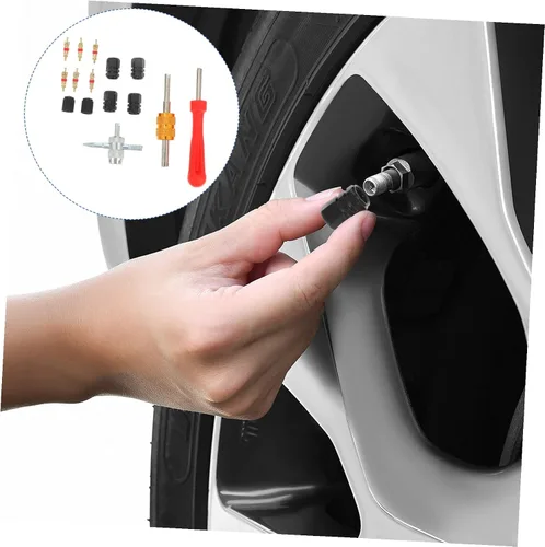 Miniatura 9 de Abaodam Bike and Car Tire Valve Core Tool Kit, 21pcs Valve Caps and Mounting Wrench Set for Motorcycle and Automotive Tire Repair