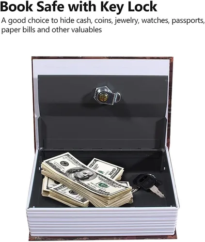 Miniatura 6 de Caja de depósito con forma de libro con combinación de diccionario, caja de dinero, caja de seguridad para joyas con llave (A)