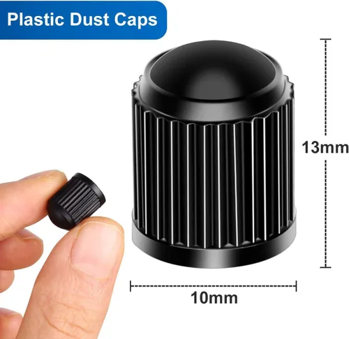 Miniatura 2 de La versión mejorada tiene tapas de vástago de válvula de neumático con anillo de sellado (12 piezas, negro)