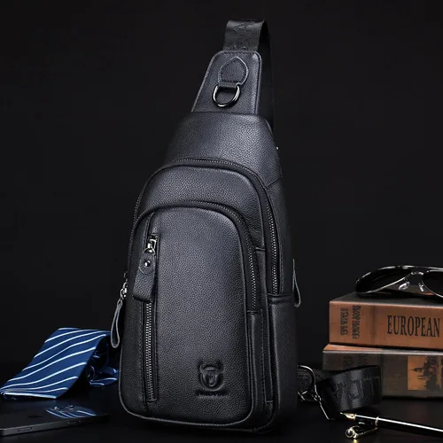 Miniatura 20 de LUKZIJAES Bolso bandolera de cuero genuino para hombre