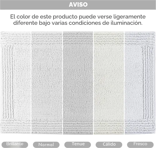 Miniatura 8 de Madison Park Splendor - Alfombra reversible de baño 100% algodón copetudo de 3000 g/m² de calidad hotelera, felpa lujosa de pelo medio, tapete