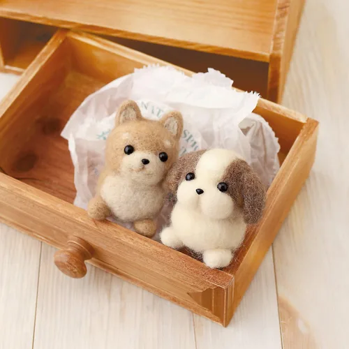 Hamanaka kit de fieltro de lana "Shiba Inu y Shih Tzu" H441-341 (importación de Japón)