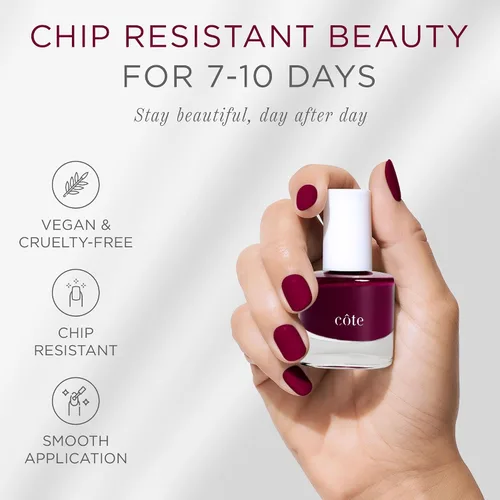 Miniatura 4 de Cote Beauty's Sangria - Esmalte de uñas natural ciruela, acabado suave y crema, tono joya, esmalte de uñas de larga duración, resistente a