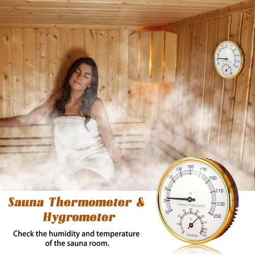 Miniatura 2 de Termómetro de sauna 2 en 1 termómetro de sauna Fahrenheit higrómetro humedad interior medición de temperatura para sauna de vapor infrarrojo Hostel