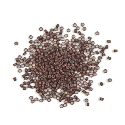 Miniatura 13 de 200 cuentas de oropel forradas de silicona de 0.157 in para extensiones de cabello (negro)