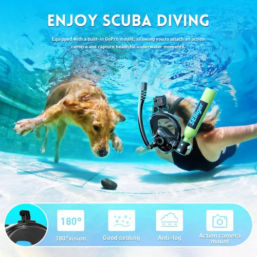 Miniatura 2 de Máscara de snorkel Mini tanque de buceo 0.5L hasta 6 minutos de respiración submarina dentro de 30 pies de profundidad de buceo pequeño tanque