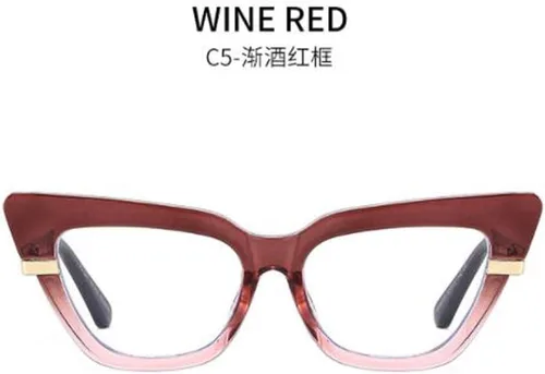 Miniatura 3 de Future Wind Cat Eye Anti Blue Light Gafas Femeninas Retro Square Lente Plana Cara Redonda Cara Lisa Marco de miopía Marco negro