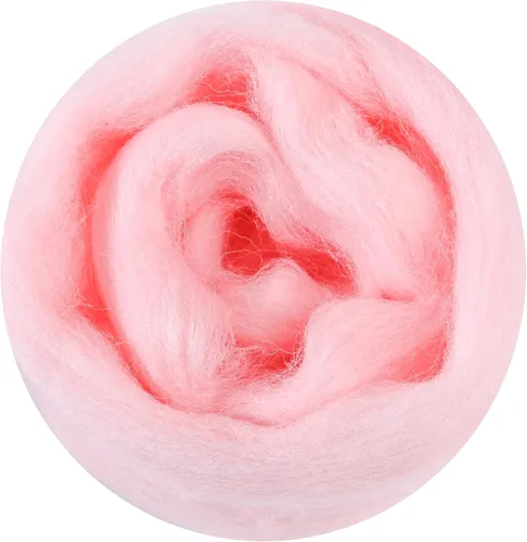 Miniatura 131 de 24 tipos de lana rosa, 4.23 oz (120 g), adecuado para fieltro húmedo y fieltro de aguja de telas hiladas de lana. Un paquete de prueba está Tonos