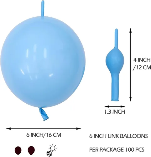 Miniatura 2 de IN-JOOYAA Globo de látex rosa bebé de 6 pulgadas, 100 globos de enlace rápido para decoración de fiestas