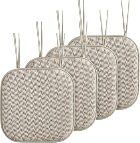 Miniatura 85 de Elegant Comfort Fundas de cojín para silla con lazos y parte trasera de goma antideslizante, espuma viscoelástica gruesa, almohadilla de cojín