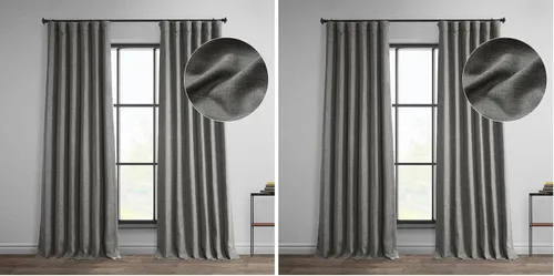 Miniatura 77 de HPD Half Price Drapes - Cortinas de lino sintético para sala de estar (2 paneles) - 100 pulgadas de ancho x 84 pulgadas de largo - Cortinas